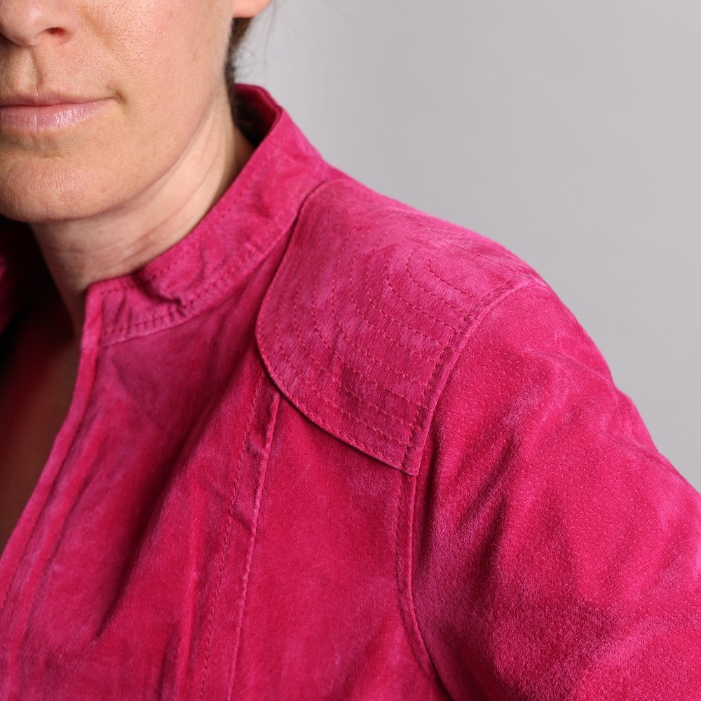 Ruff Hewn pink suede jacket size small - Picture 3 of 9